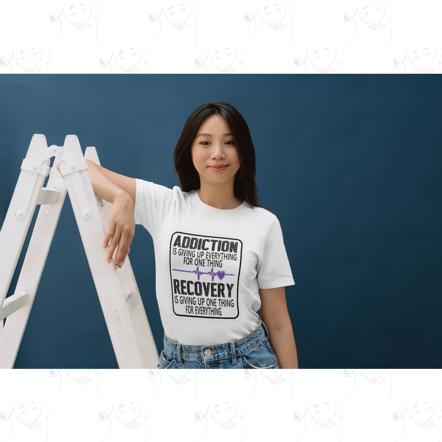 Addiction vs Recovery – Inspirational Sobriety Quote T-Shirt