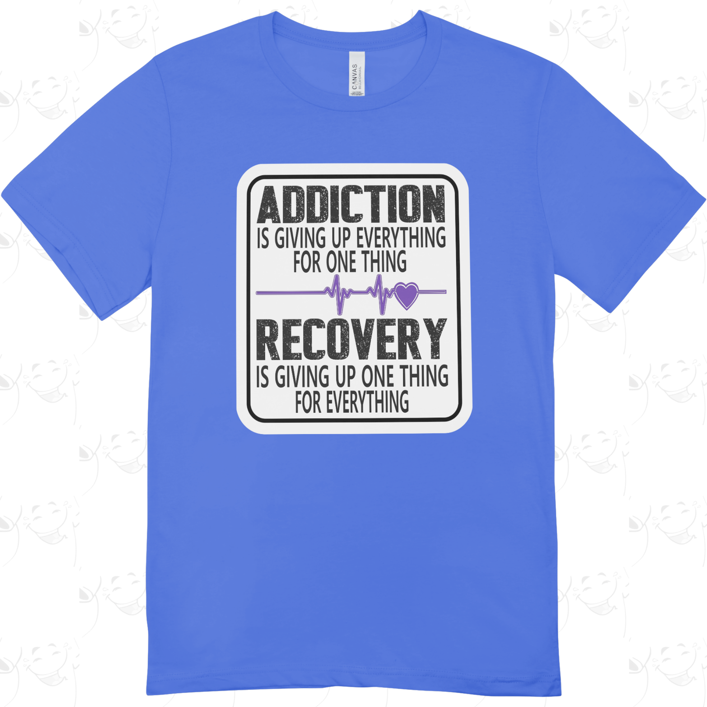 Addiction vs Recovery – Inspirational Sobriety Quote T-Shirt