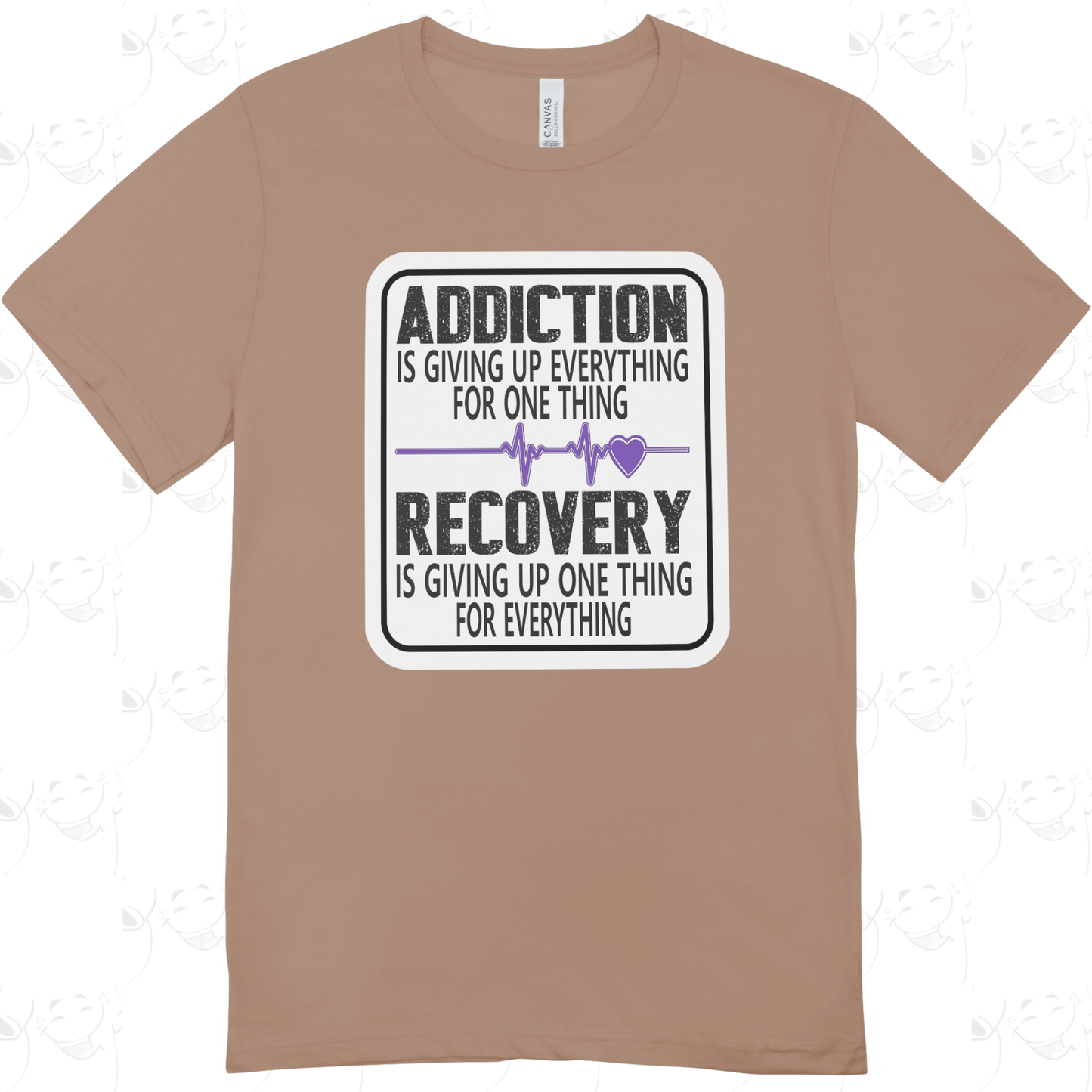 Addiction vs Recovery – Inspirational Sobriety Quote T-Shirt