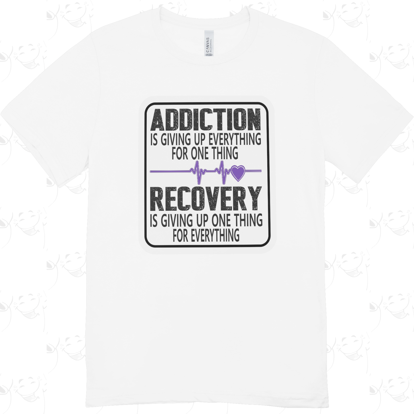 Addiction vs Recovery – Inspirational Sobriety Quote T-Shirt