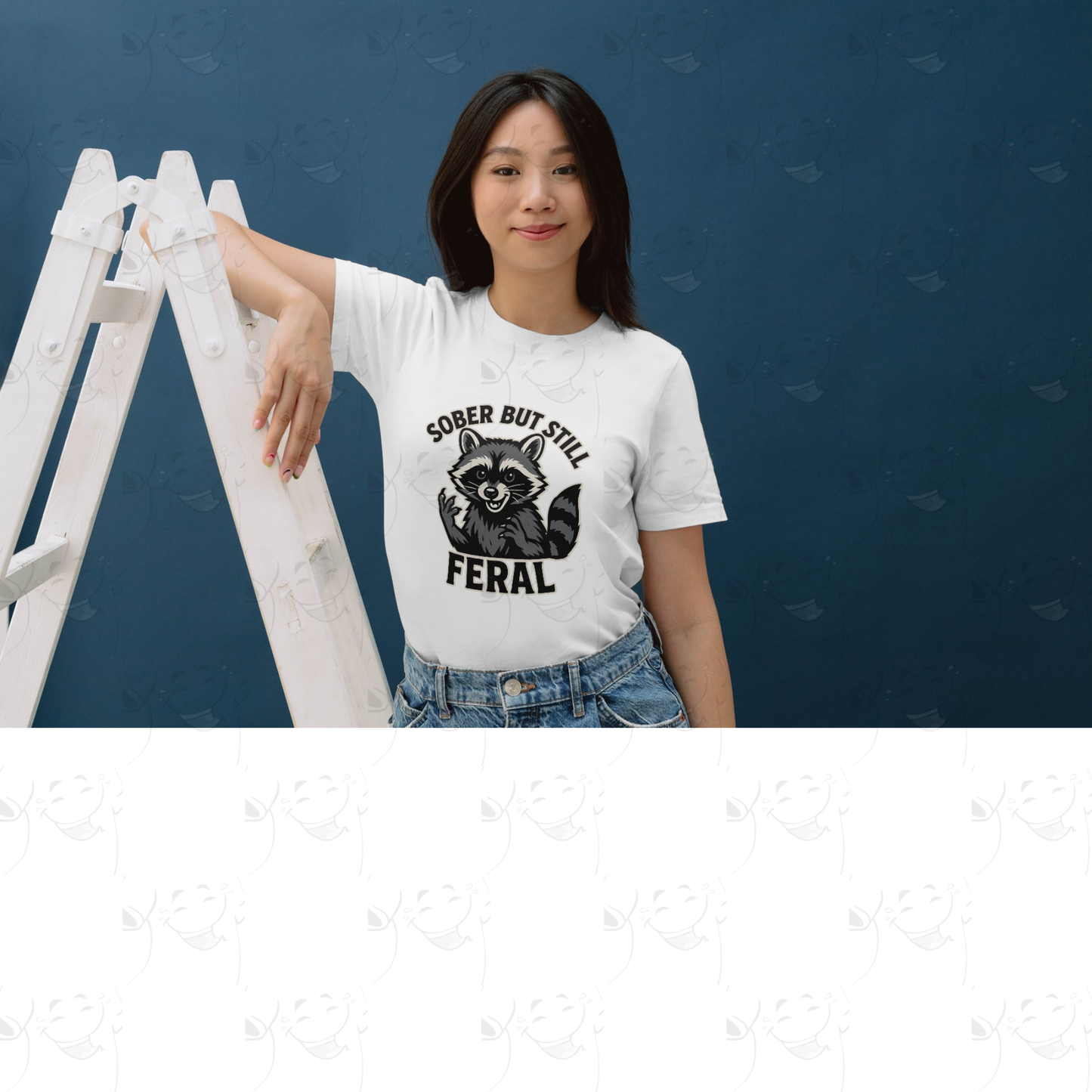 Sober But Still Feral – Funny Raccoon Recovery T-Shirt